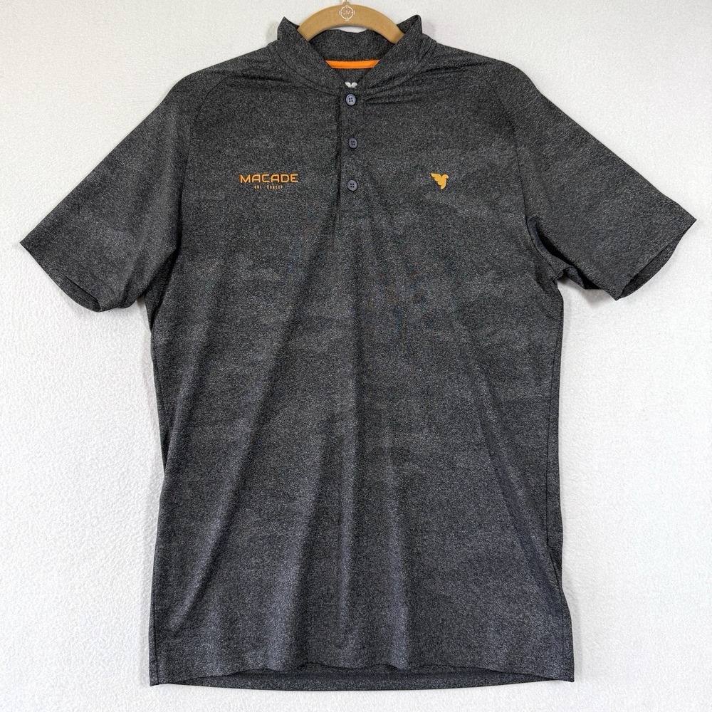 Macade Polo Shirt‎ Mens Small Golf Concept Camo Performance Slim Fit Logo Grey